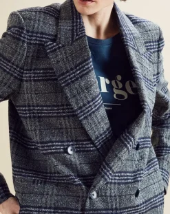 Femme Chloé Stora Vestes, Blousons^Veste en Laine mélangée Ulla à carreaux grise