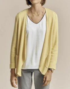 Veste en Laine mélangée Vague jaune mimosa-Devernois Outlet
