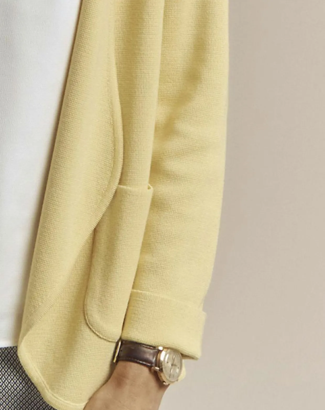 Veste en Laine mélangée Vague jaune mimosa-Devernois Outlet