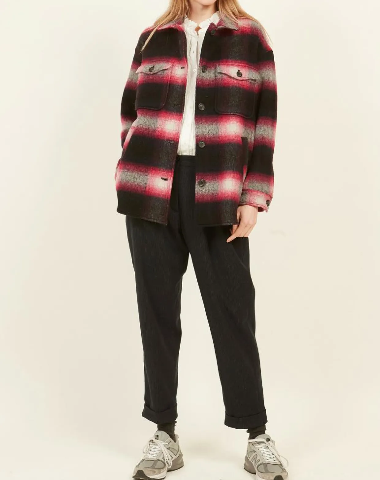 Veste en Laine mélangée Vara fushia/noir-Hartford