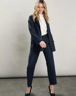 Veste en Laine mélangée Velize rayures brutes/marine-Hartford Best