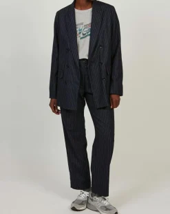 Veste en Laine mélangée Velize rayures brutes/marine-Hartford Best