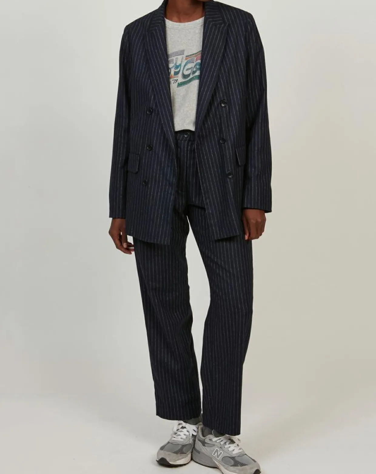 Veste en Laine mélangée Velize rayures brutes/marine-Hartford Best