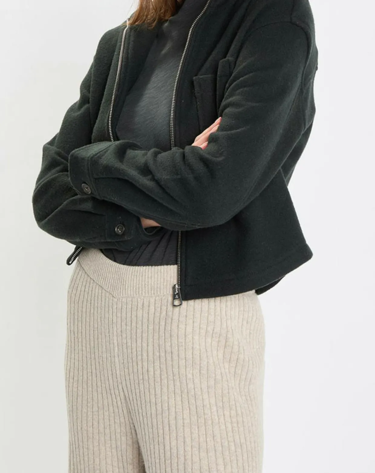 Femme Marc O'Polo Vestes, Blousons^Veste en Laine mélangée vert foncé