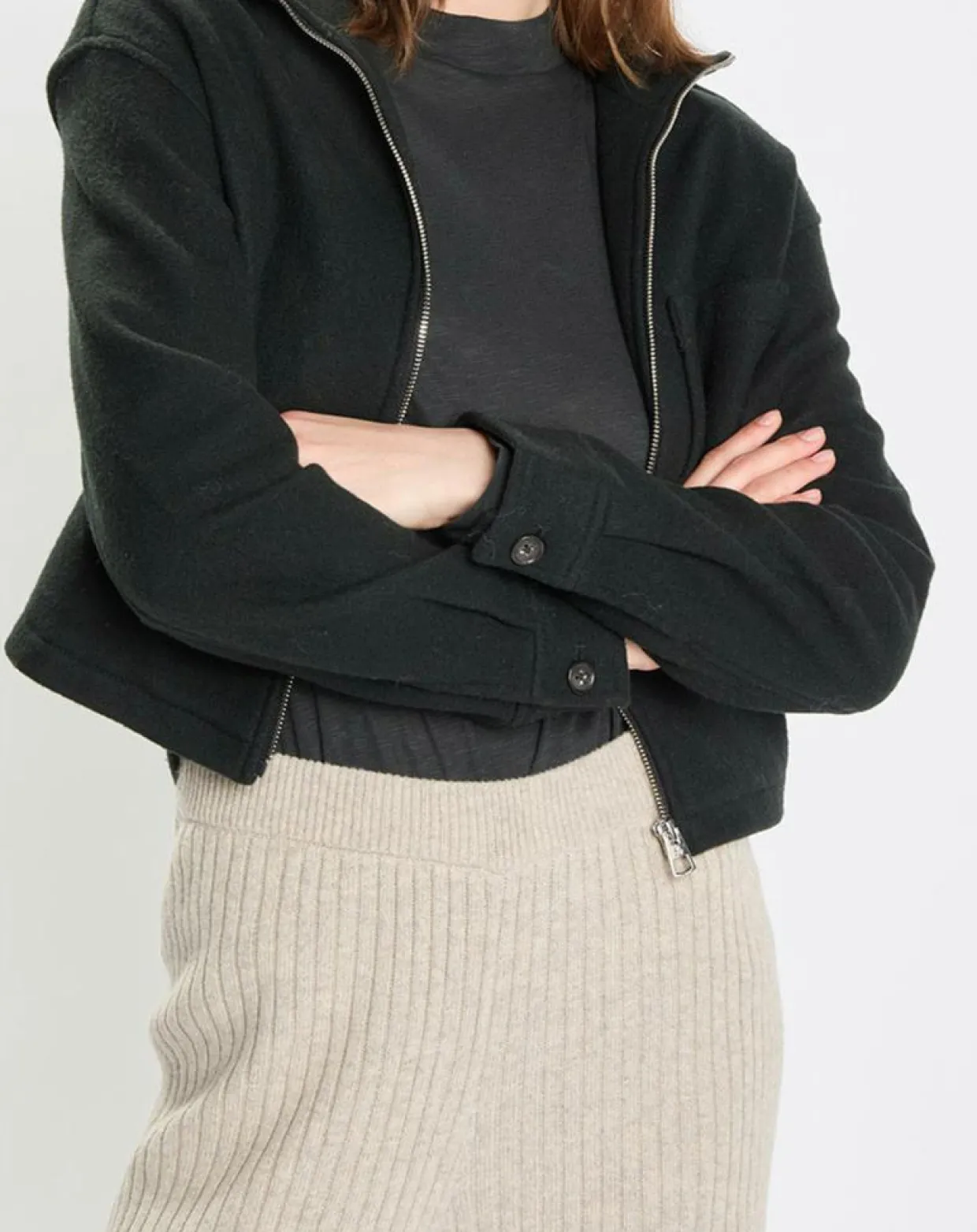 Femme Marc O'Polo Vestes, Blousons^Veste en Laine mélangée vert foncé