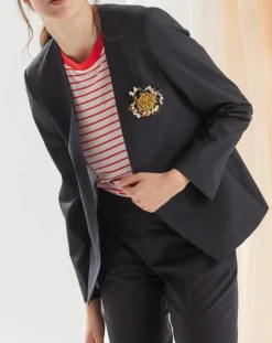 Femme Chloé Stora Vestes, Blousons^Veste en Laine mélangée Vezuve bleu marine