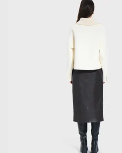 Veste en Laine mélangée Vivienna écrue-Zapa Clearance