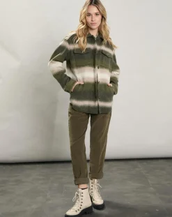 Veste en Laine mélangée Voltige beige/vert-Hartford Hot