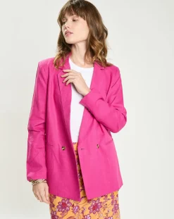 Veste en Lin & Coton Vivano fushia-La Petite Etoile Discount