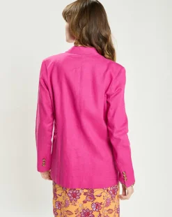 Veste en Lin & Coton Vivano fushia-La Petite Etoile Discount