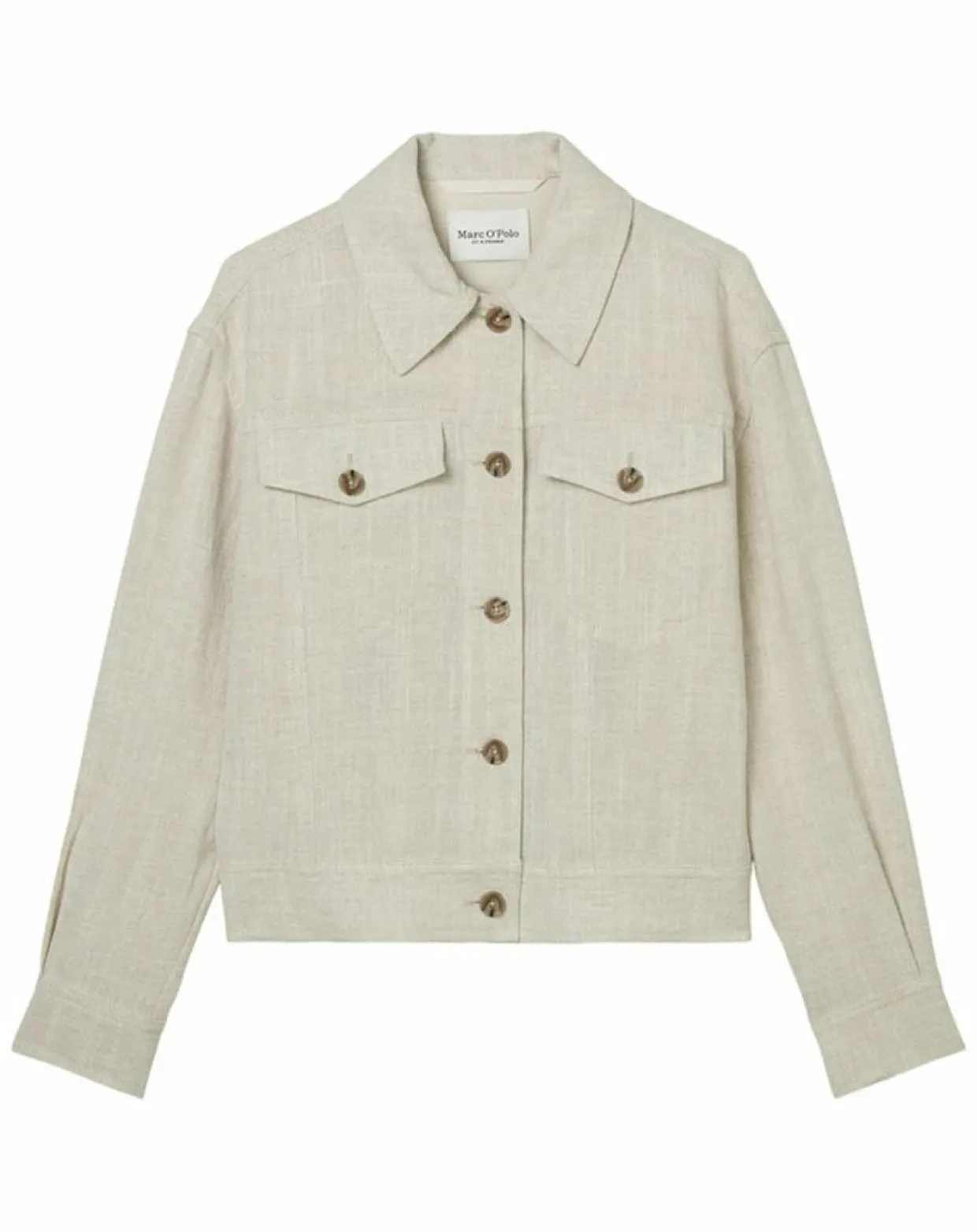 Veste en Lin mélangé Cropped gris clair-Marc O'Polo Outlet