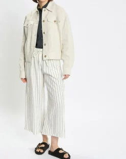 Veste en Lin mélangé Cropped gris clair-Marc O'Polo Outlet