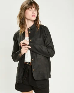 Veste en Lin mélangé Fauline noire-La Petite Etoile Sale