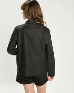 Veste en Lin mélangé Fauline noire-La Petite Etoile Sale