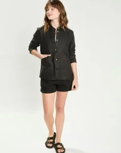 Veste en Lin mélangé Fauline noire-La Petite Etoile Sale