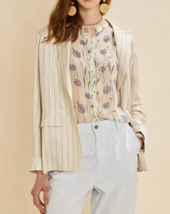Femme Chloé Stora Vestes, Blousons^Veste en Lin mélangé Valerio écrue