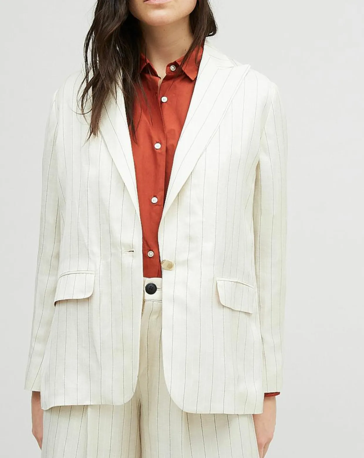 Femme Chloé Stora Vestes, Blousons^Veste en Lin mélangé Valerio écrue