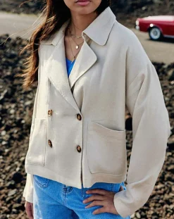 Femme La Petite Etoile Vestes, Blousons^Veste en Lin mélangé Verly beige