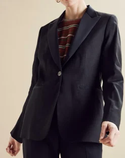 Veste en Lin mélangé Victoire noire-Chloé Stora Outlet