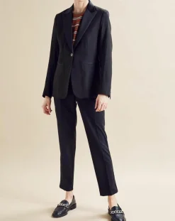 Veste en Lin mélangé Victoire noire-Chloé Stora Outlet