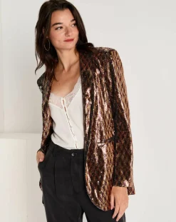 Femme See u Soon Vestes, Blousons^Veste en sequins Louna café