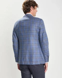 Homme Hackett London Vestes, Blousons^Veste en Soe & Laine à imprimé Prince de Galles bleue