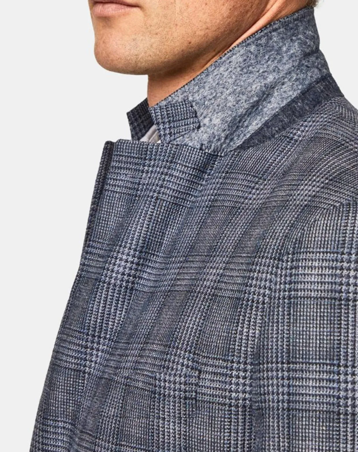 Veste en Soie & Laine Check à imprimé Prince de Galles bleu moyen-Hackett London Hot
