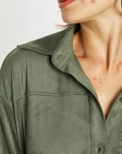 Femme Lauren Vidal Vestes, Blousons^Veste en Suédine Lou kaki