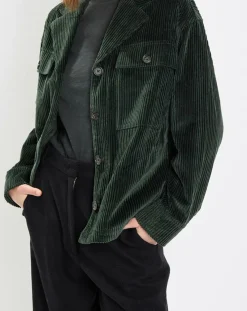 Veste en Velours côtelé 100% Coton Bio vert foncé-Marc O'Polo Discount