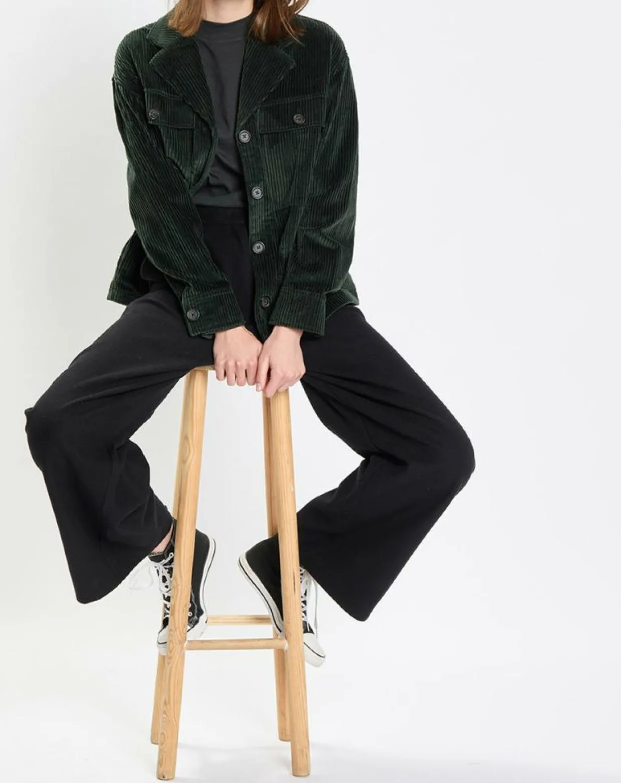 Veste en Velours côtelé 100% Coton Bio vert foncé-Marc O'Polo Discount