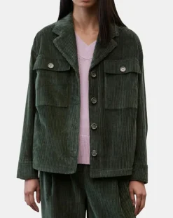 Veste en Velours côtelé 100% Coton Bio vert foncé-Marc O'Polo Discount