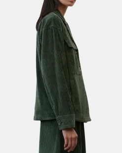 Veste en Velours côtelé 100% Coton Bio vert foncé-Marc O'Polo Discount