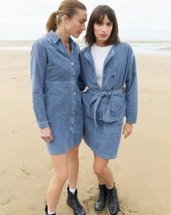 Veste en Velours côtelé Lola bleu violet-Caroll New