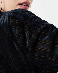 Femme See u Soon Vestes, Blousons^Veste en Velours Panais rayée noire
