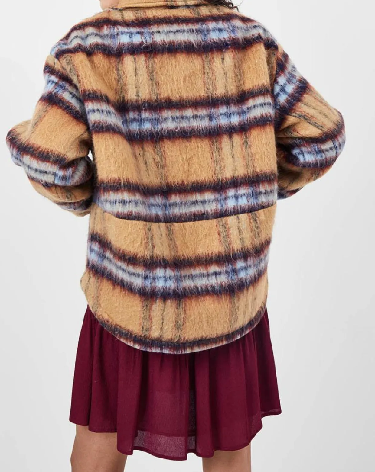 Veste fourrée en Laine mélangée Vitelotte beige foncé/multicolore-See u Soon Outlet