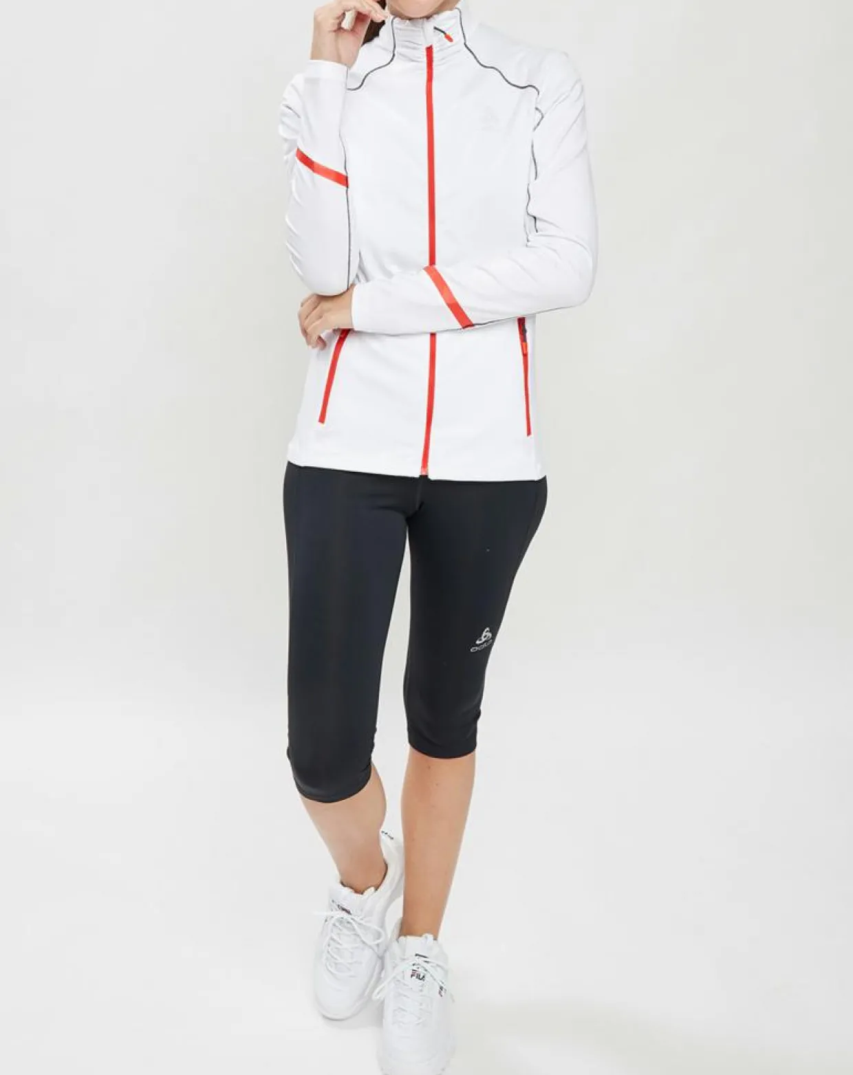 Veste intermédiaire technique Allalin blanc/noir/orange-Odlo Outlet