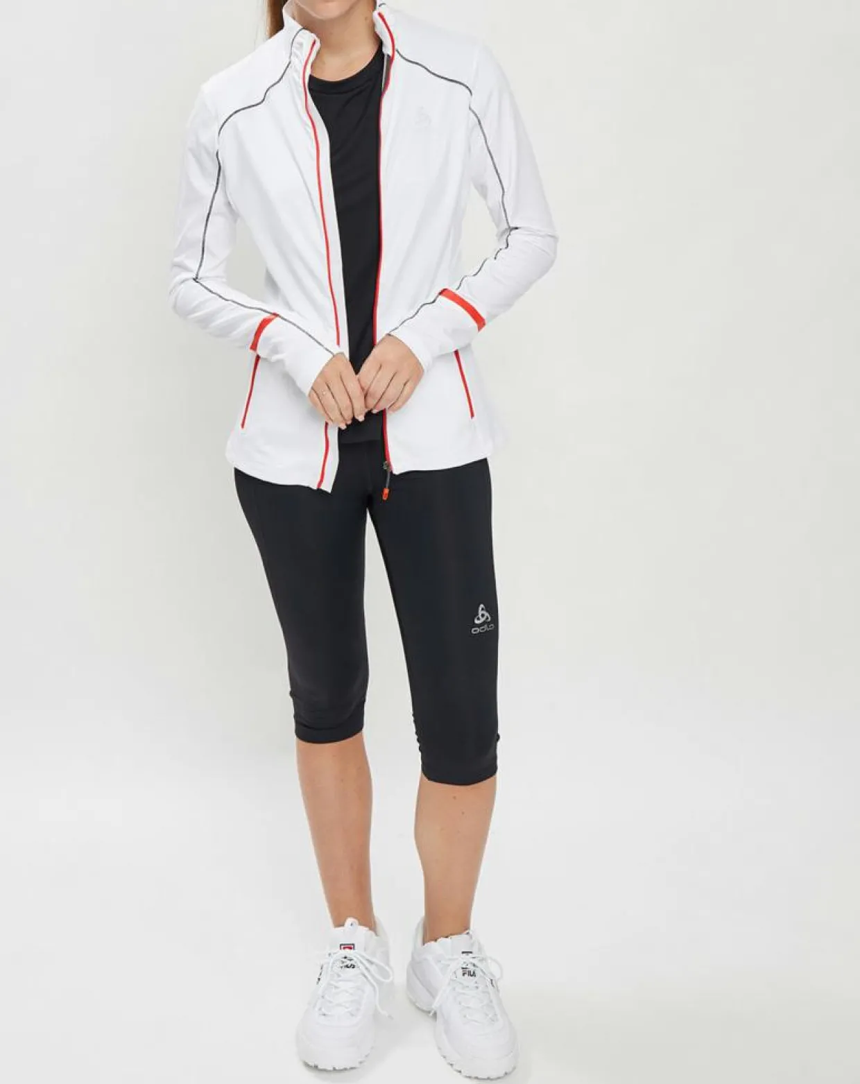 Veste intermédiaire technique Allalin blanc/noir/orange-Odlo Outlet