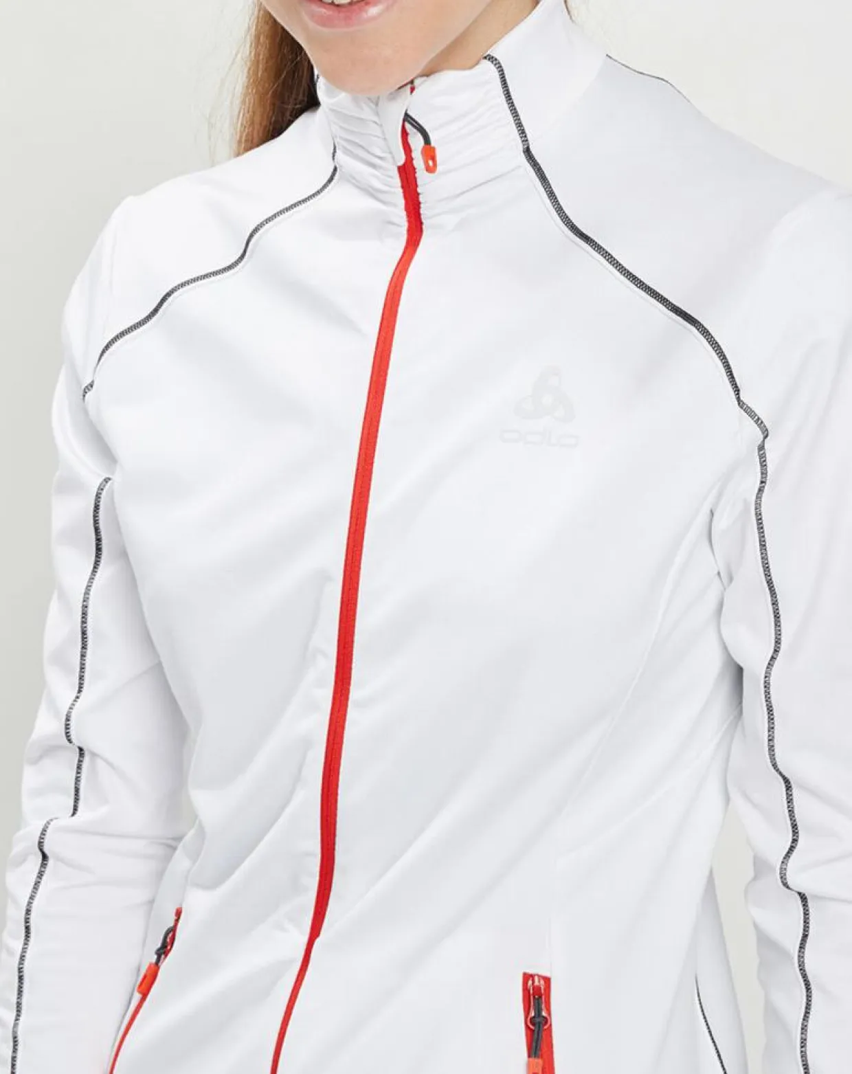 Veste intermédiaire technique Allalin blanc/noir/orange-Odlo Outlet