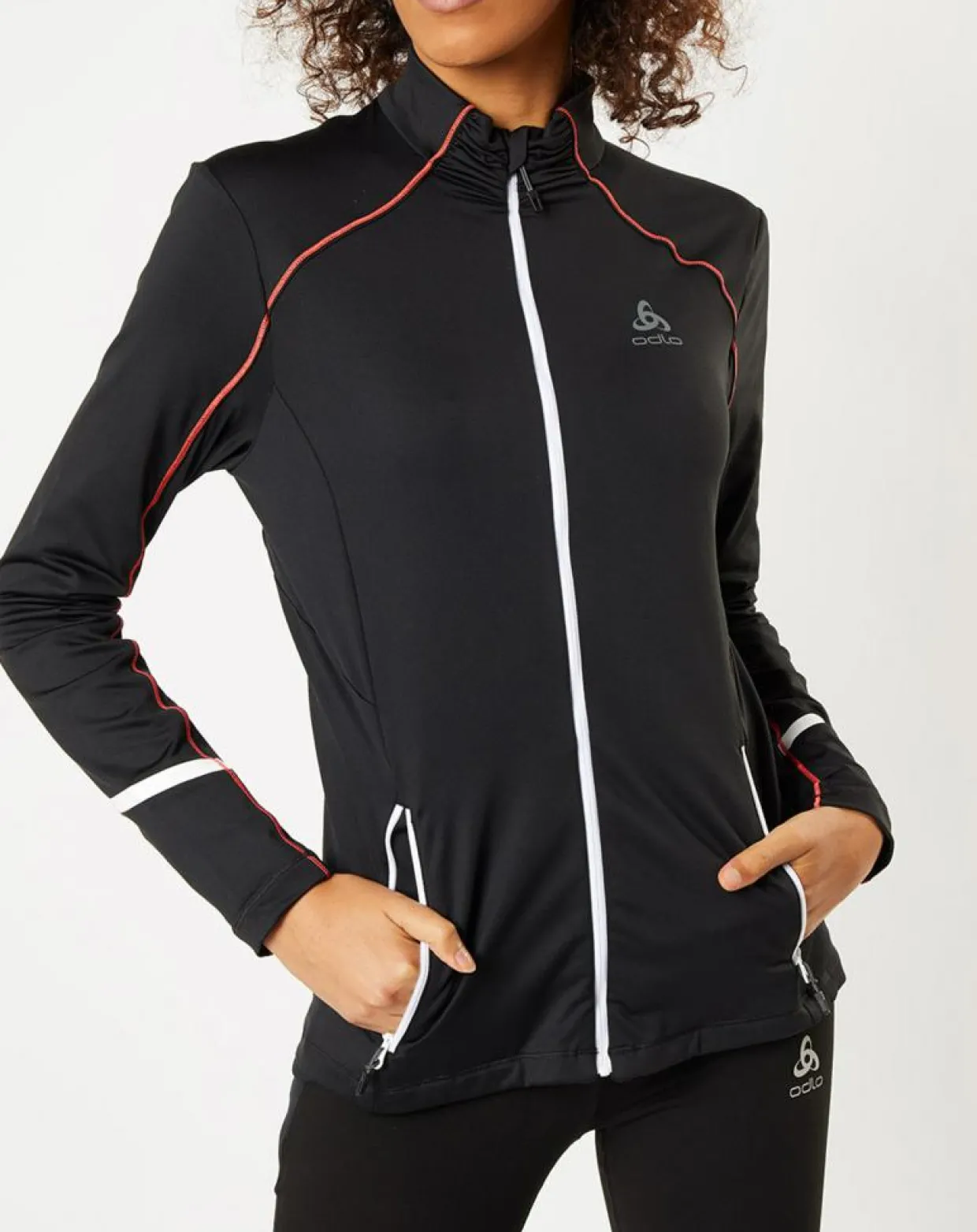 Femme Odlo Vestes, Blousons^Veste intermédiaire technique Allalin noir/rose/blanc