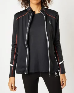 Femme Odlo Vestes, Blousons^Veste intermédiaire technique Allalin noir/rose/blanc