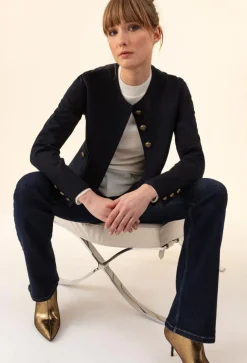 Femme Bleu Blanc Rouge Vestes, Blousons^Veste Joe bleu