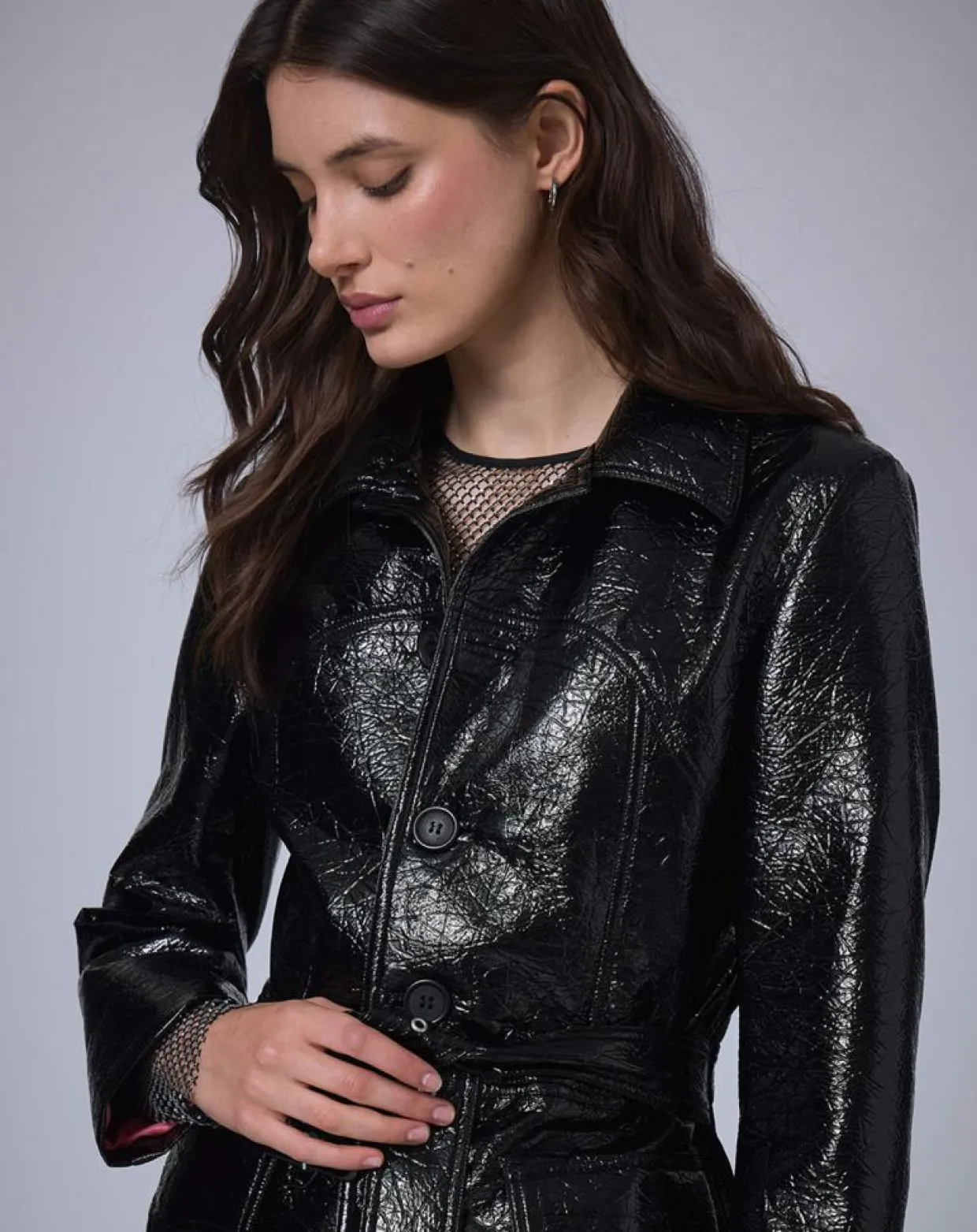Femme Manoush Vestes, Blousons^Veste longue vinyle noire