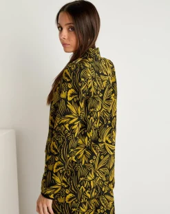 Veste Louise satinée imprimée jaune-See u Soon Clearance