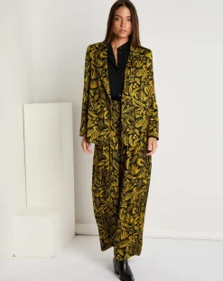 Veste Louise satinée imprimée jaune-See u Soon Clearance