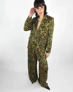 Veste Louise satinée imprimée jaune-See u Soon Clearance