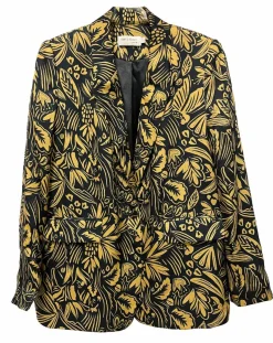 Veste Louise satinée imprimée jaune-See u Soon Clearance