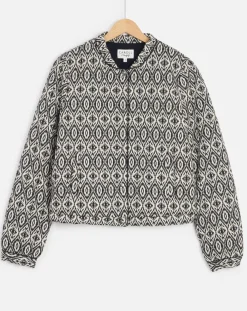 Femme Caroll Vestes, Blousons^Veste matelassée Athenes imprimée noire