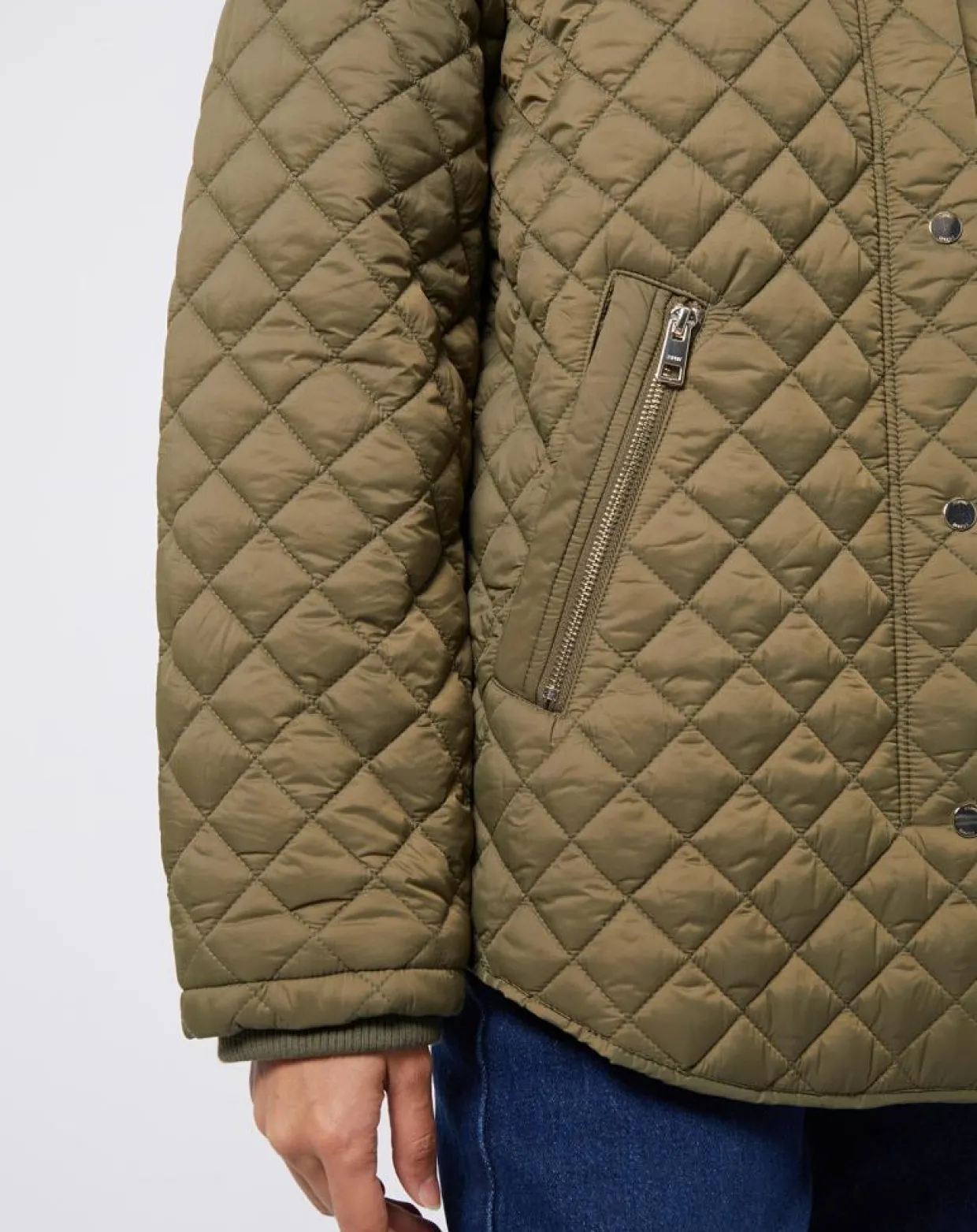 Femme Esprit Manteaux^Veste matelassée light coupe ample type chasse kaki