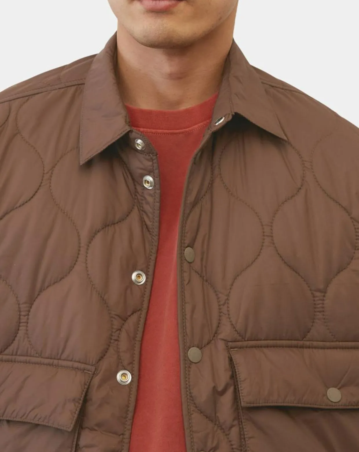Veste Quilt double zip marron-Marc O'Polo