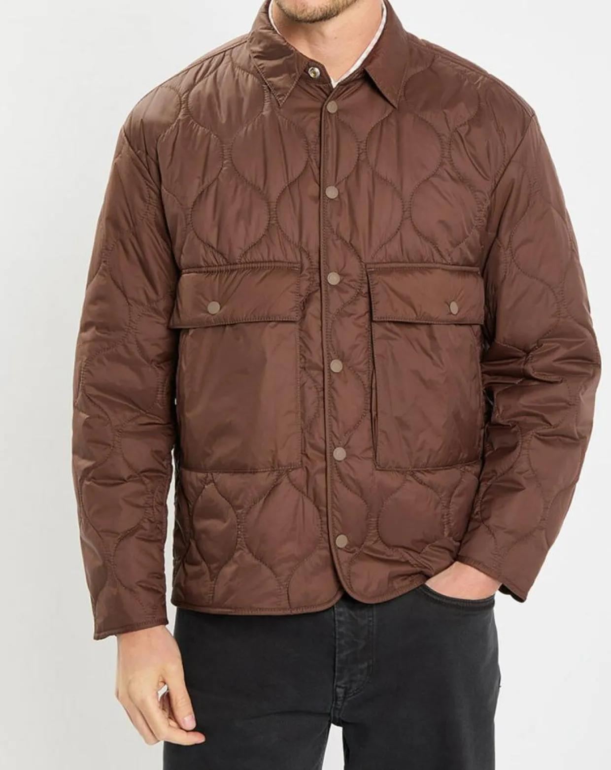 Veste Quilt double zip marron-Marc O'Polo